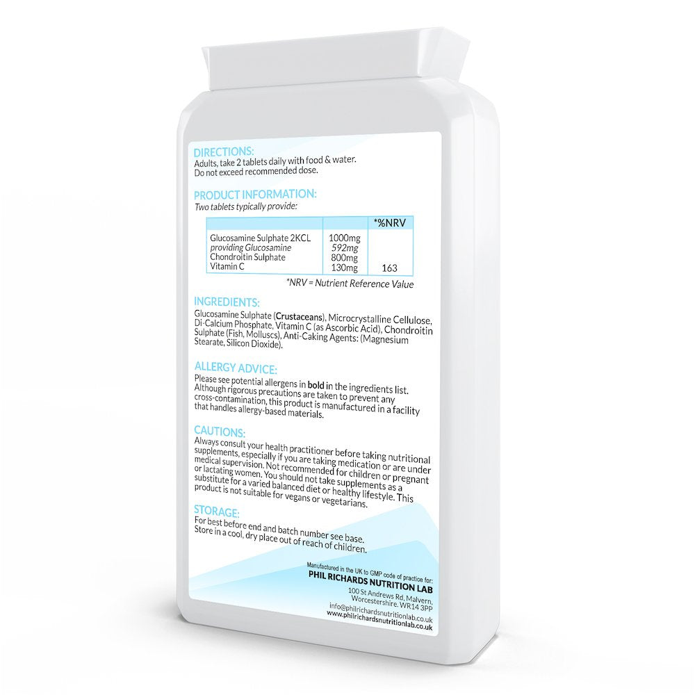 Glucosamine Chondroitin Complex (180 Tablets) - back angled view
