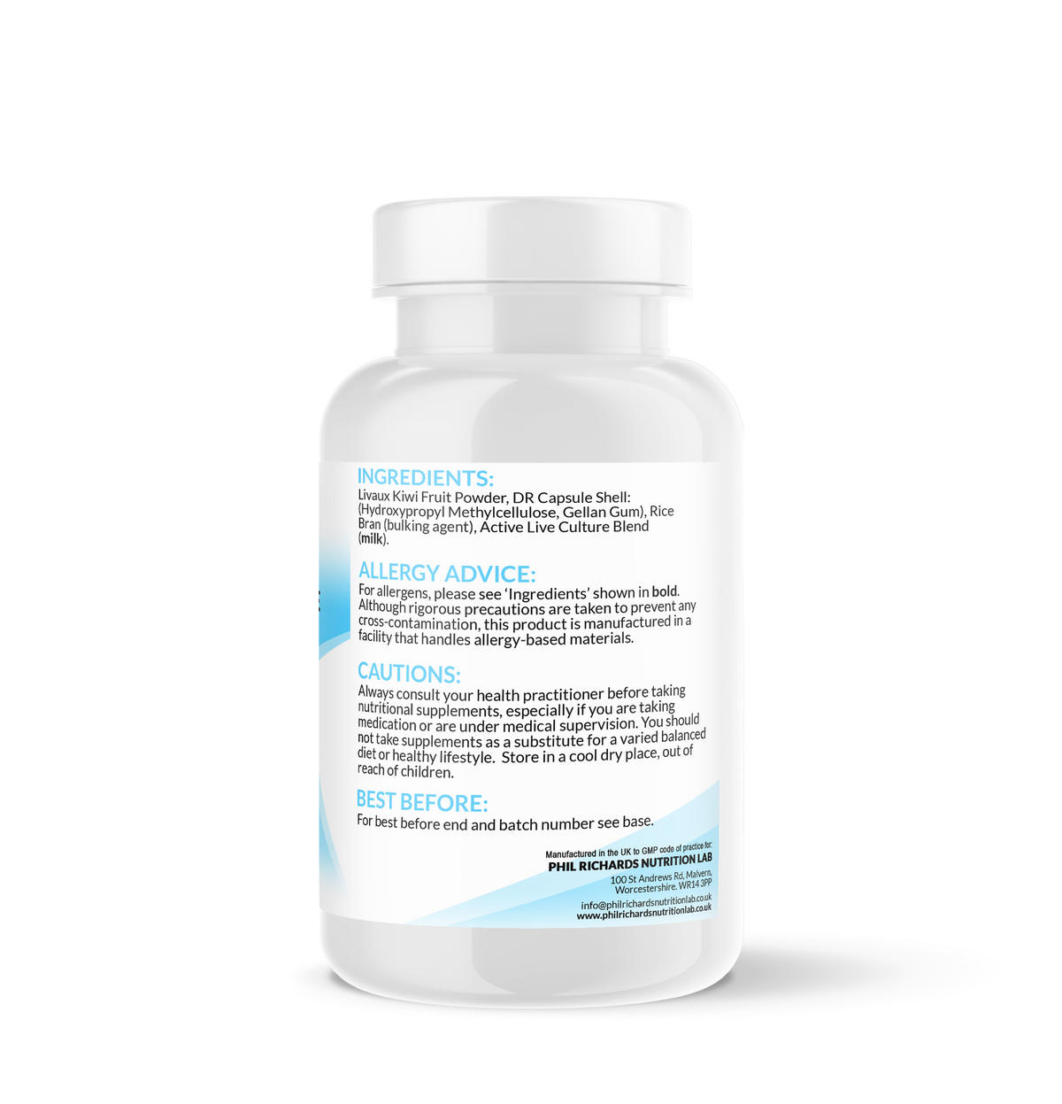 Probiotic Complex (30 Strain 22.5 Billion CFU x 60 Capsules) - directions label
