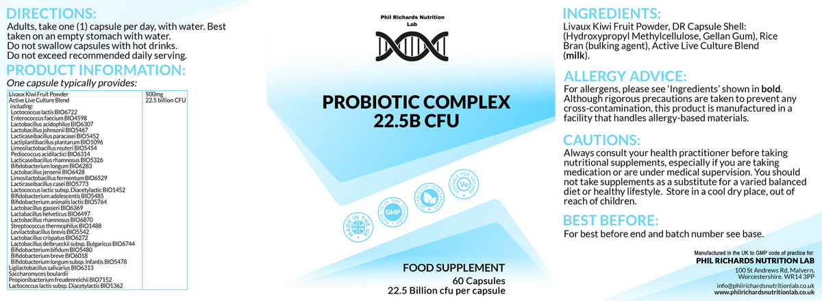Probiotic Complex (30 Strain 22.5 Billion CFU x 60 Capsules) - front angled view