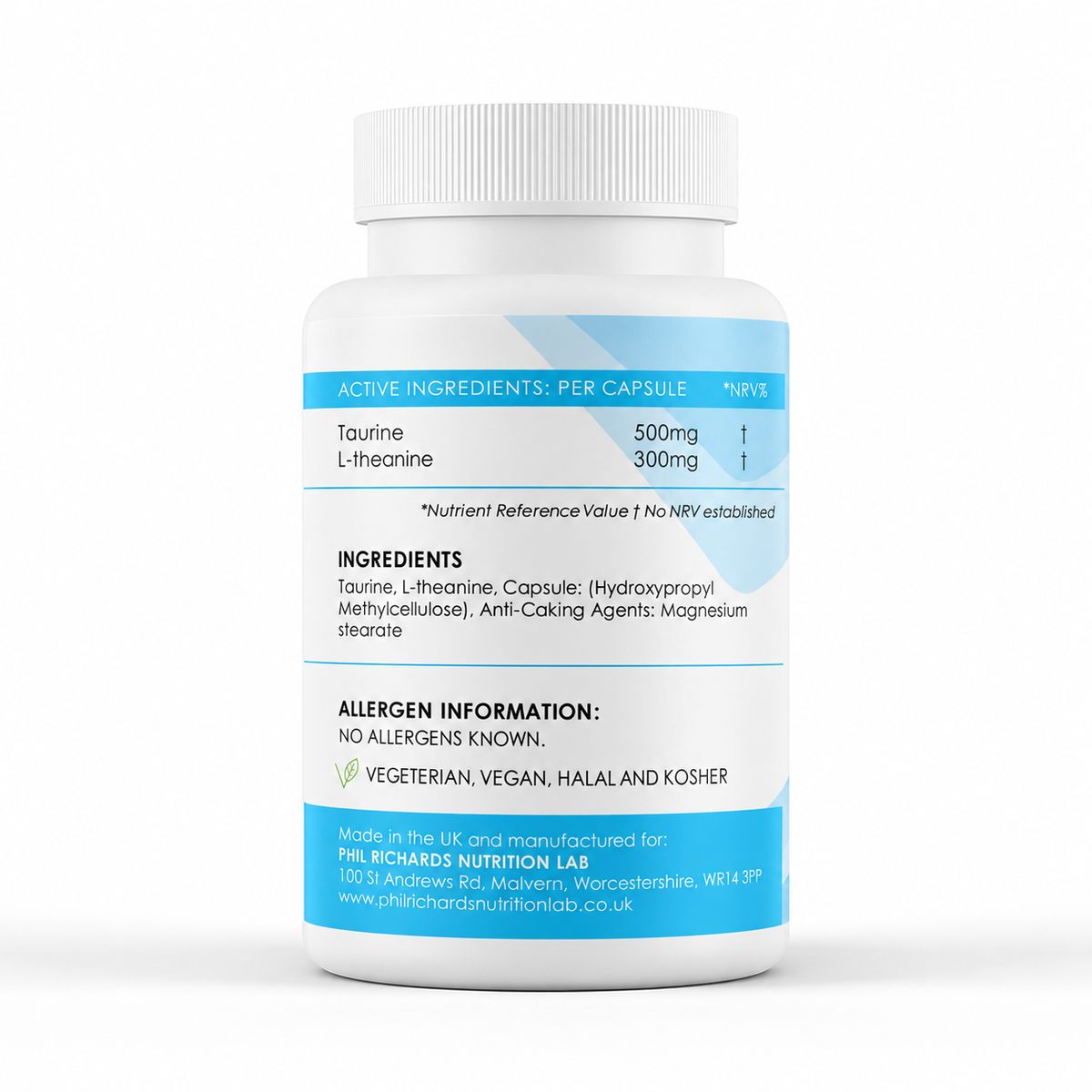 Amino Relax (90 Capsules) - ingredients label