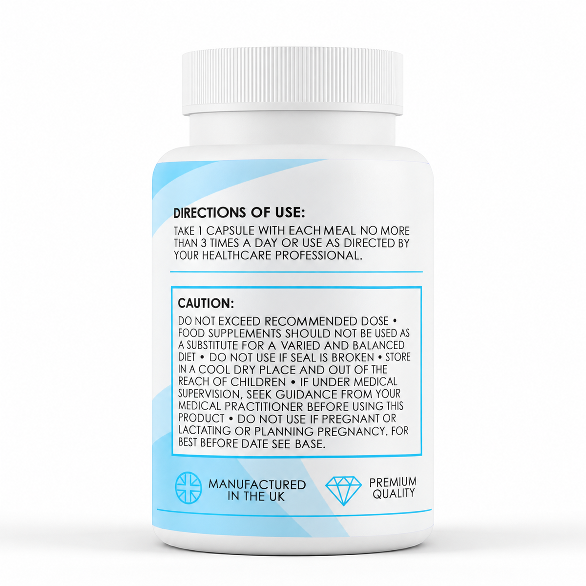 Berberine (750mg x 90 Capsules) - directions label
