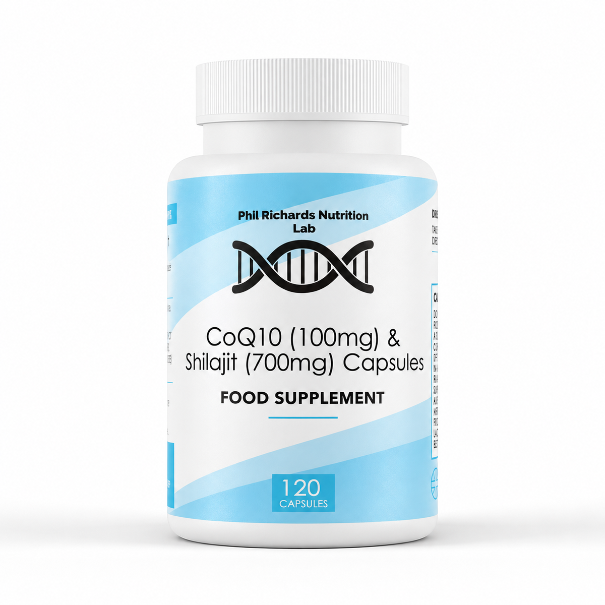 CoQ10 and Shilajit (100mg x 120 Capsules) - front view