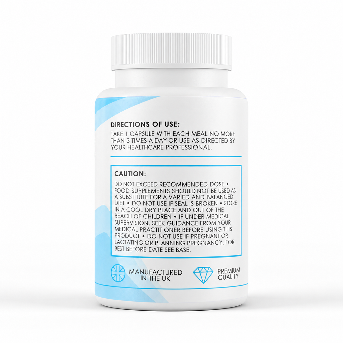 GlyNAC (N-acetyl Cysteine & Glycine) (800mg x 120 Capsules) - directions label