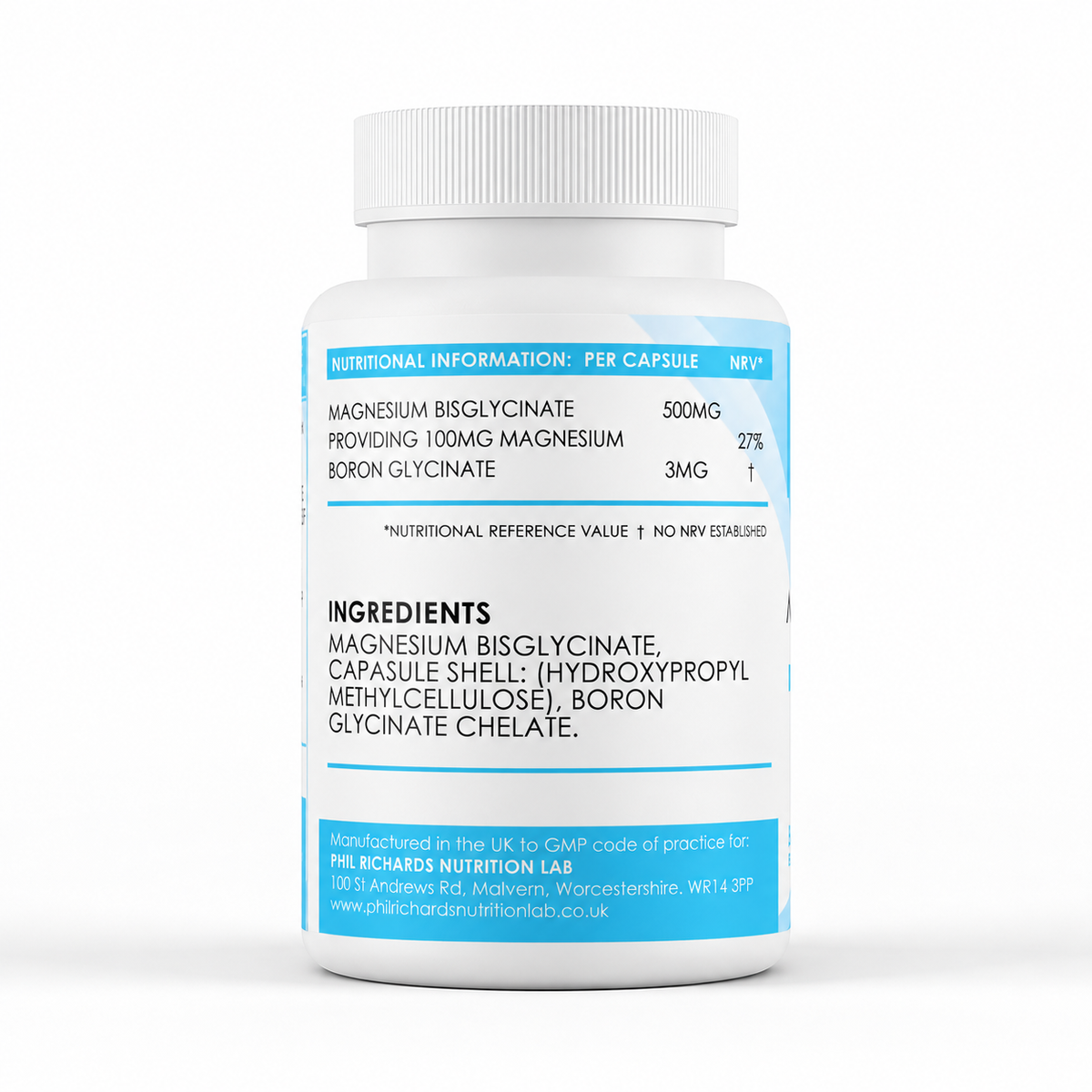 Magnesium plus Boron (503mg x 90 Capsules) - ingredients label