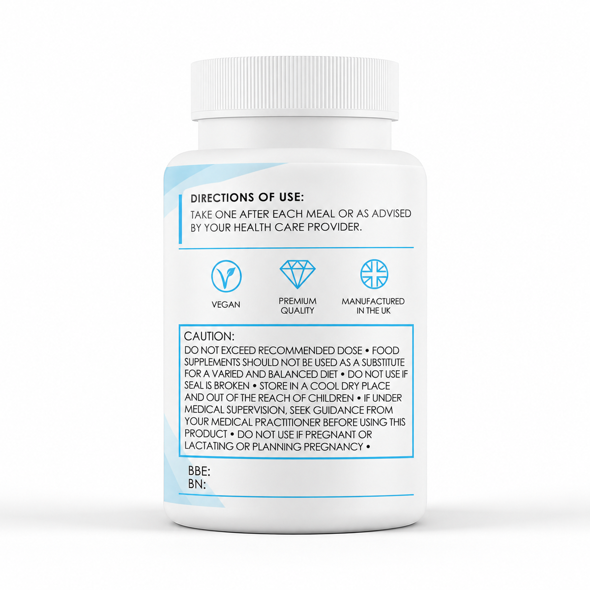 Super Digestive Enzymes (120 Capsules) - directions label
