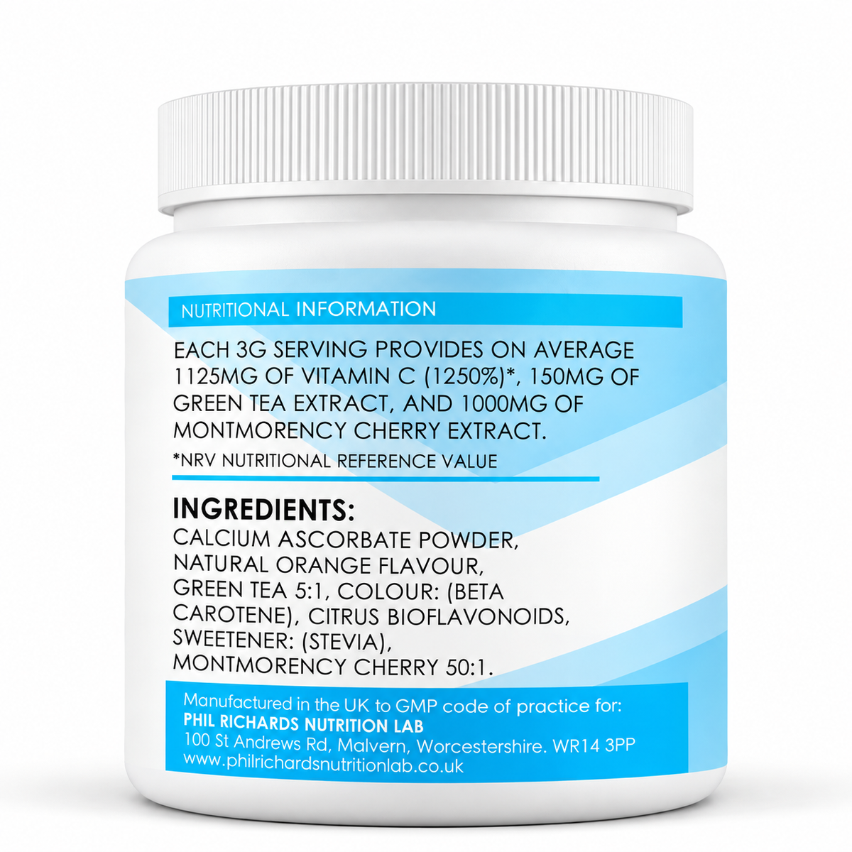 Vitamin C Plus (250g Powder - 83 servings) - ingredients label