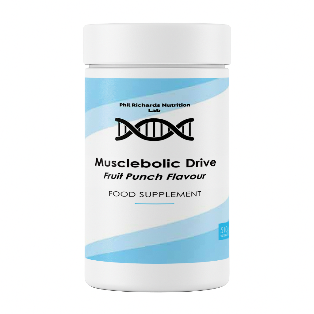 Musclebolic Drive (510g Powder) - Fruit Punch flavour front view