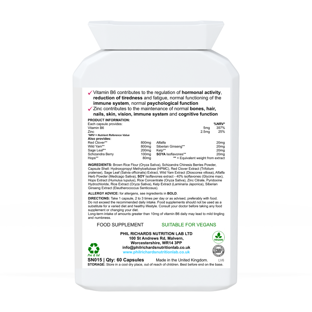MENOease (60 capsules) - back label