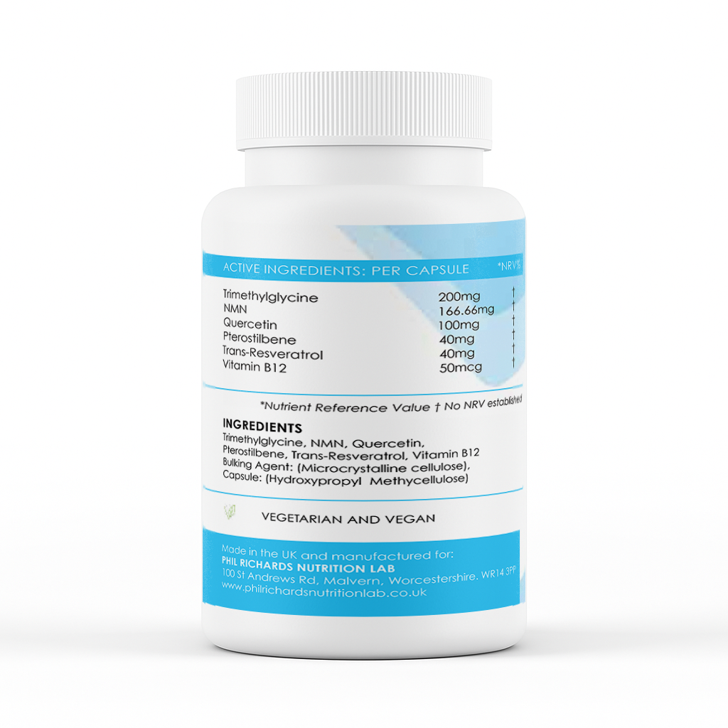 Super NMN Complex (90 Capsules) - ingredients label