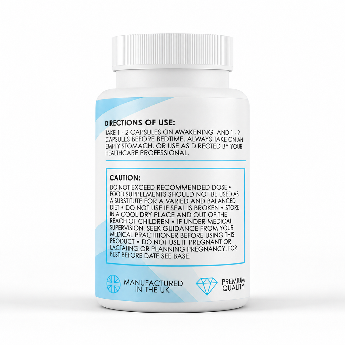 Ashwagandha (8000mg x 180 Capsules) - directions label