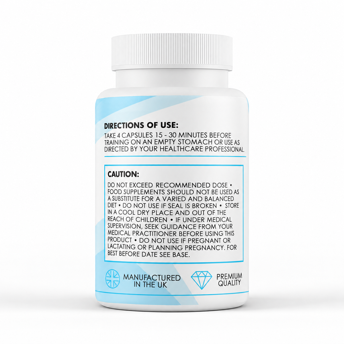 Beta-Alanine (800mg x 120 Capsules) - directions label