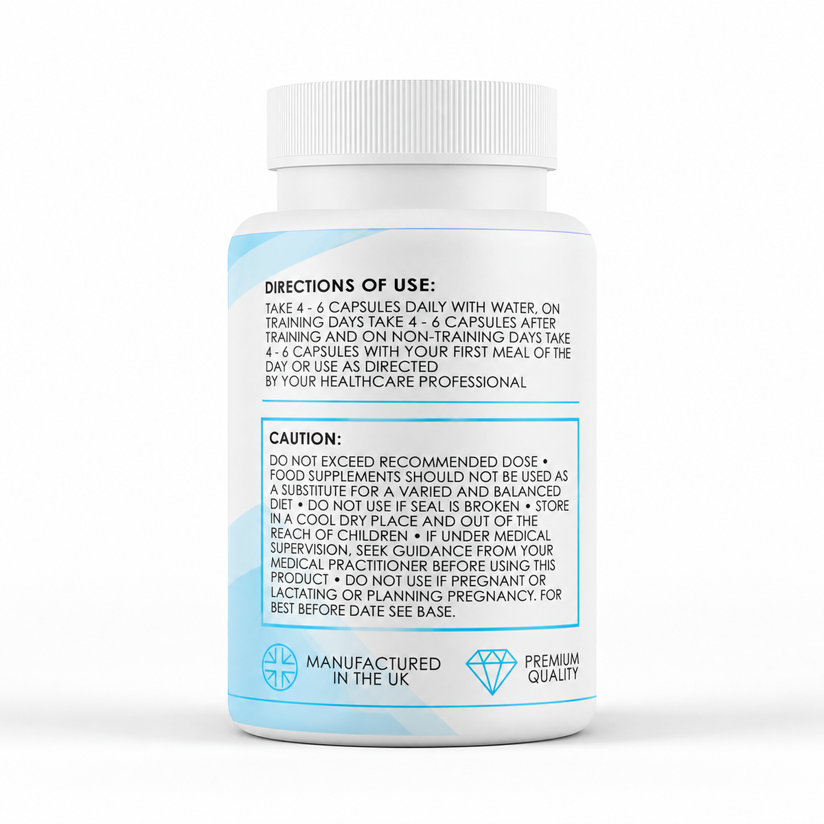 Creatine Monohydrate (750mg x 120 Capsules) - directions label