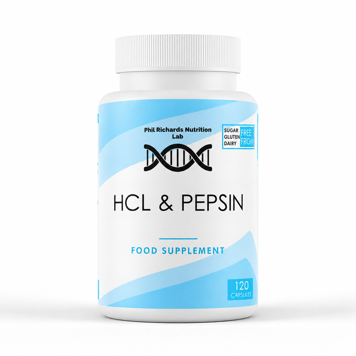HCL & Pepsin (120 Capsules) - front view