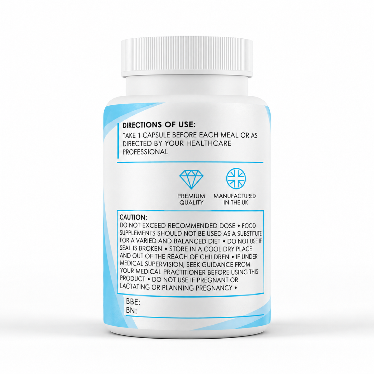 HCL & Pepsin (120 Capsules) - directions label