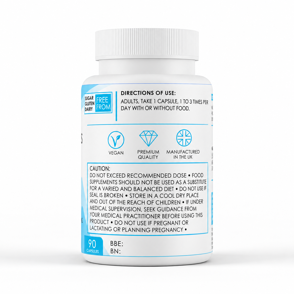 Magnesium plus Boron (503mg x 90 Capsules) - directions label