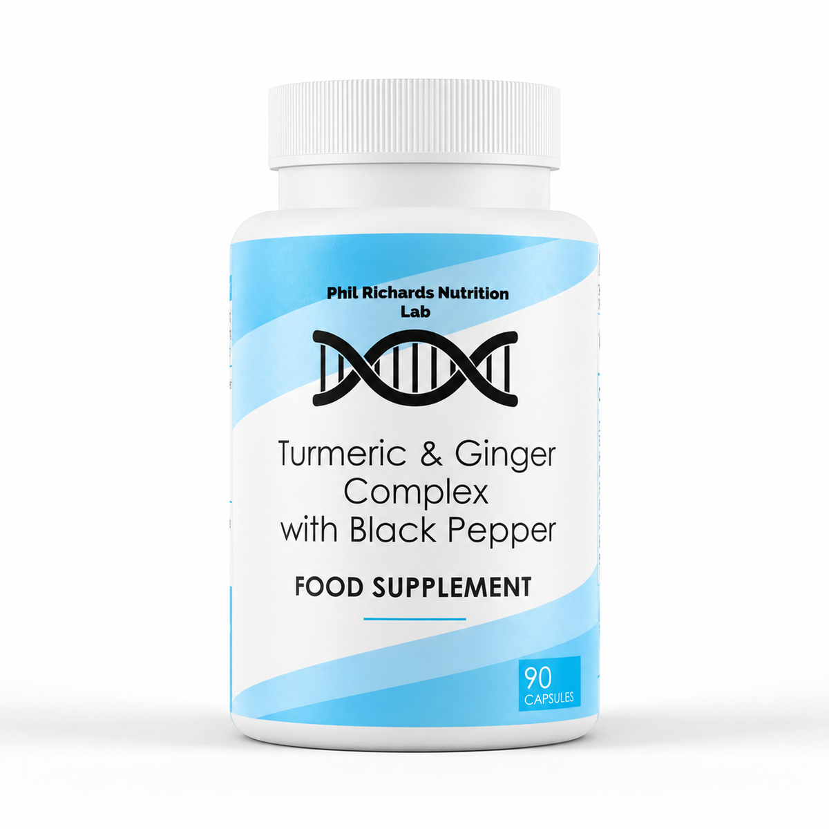 Organic Turmeric & Ginger Complex with Black Pepper (90 Capsules) - front view