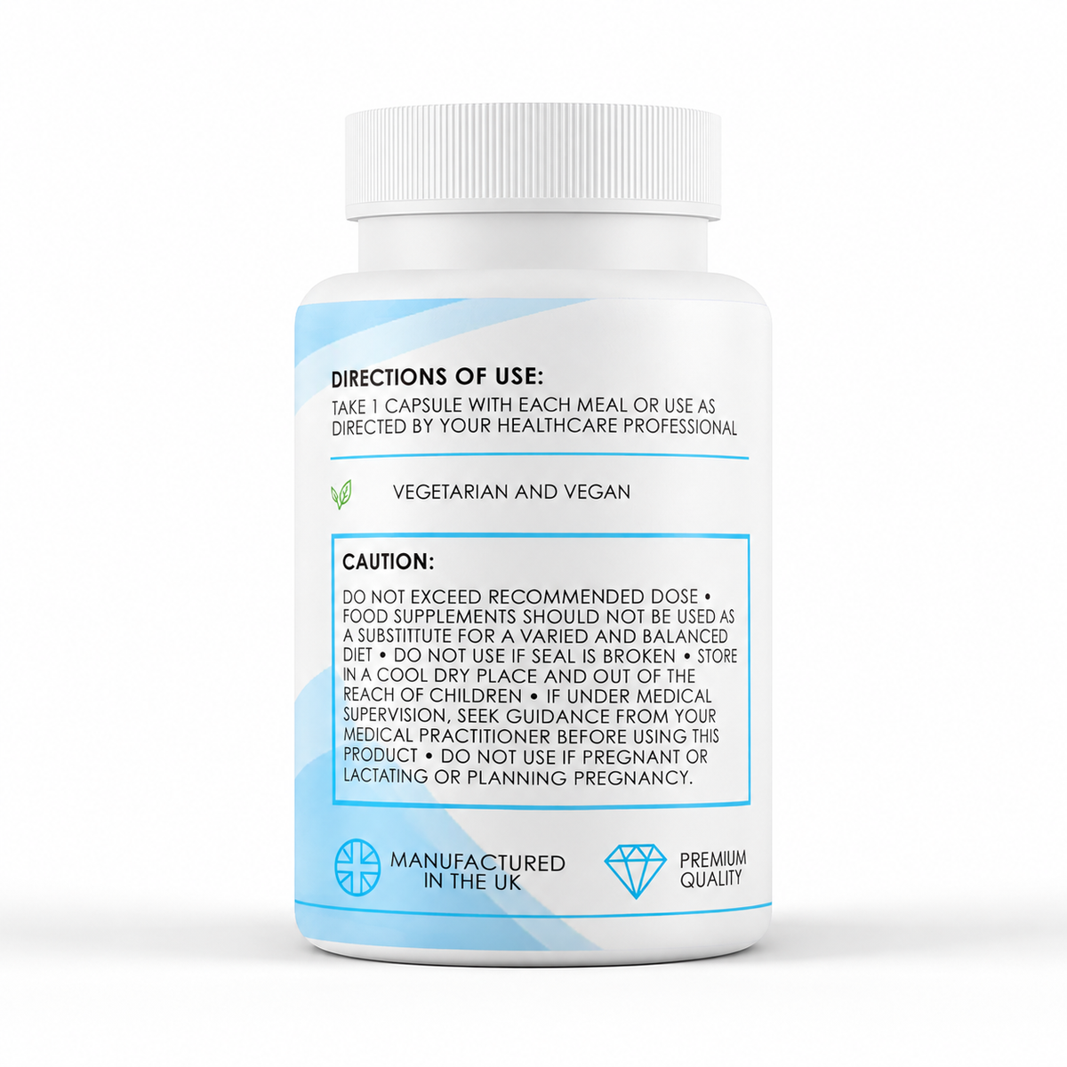 Organic Turmeric & Ginger Complex with Black Pepper (90 Capsules) - directions label