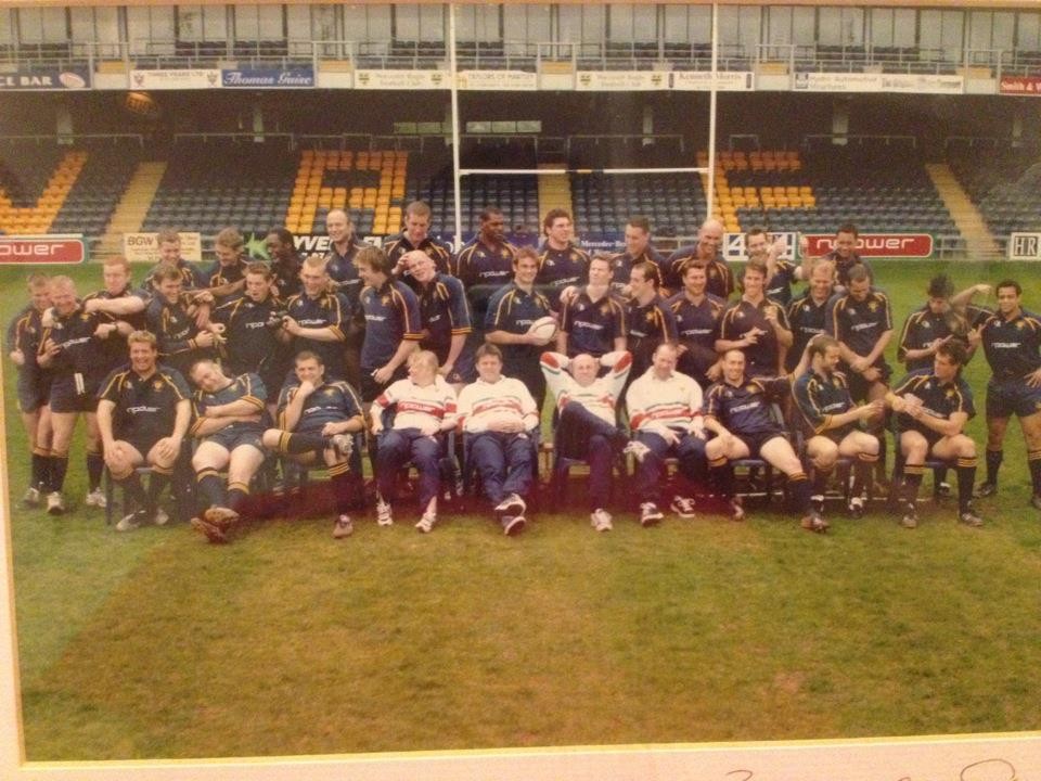 Worcester Warriors team photograph; Phil is in the bottom row, fourth from the right.