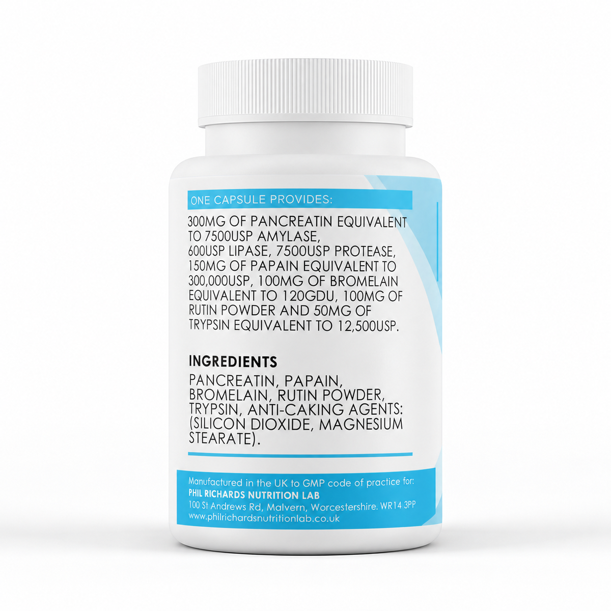 Super Digestive Enzymes (120 Capsules) - ingredients label