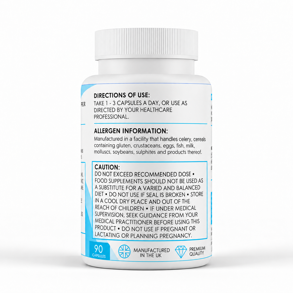Super Vitamin C Complex (800mg x 90 Capsules) - directions label