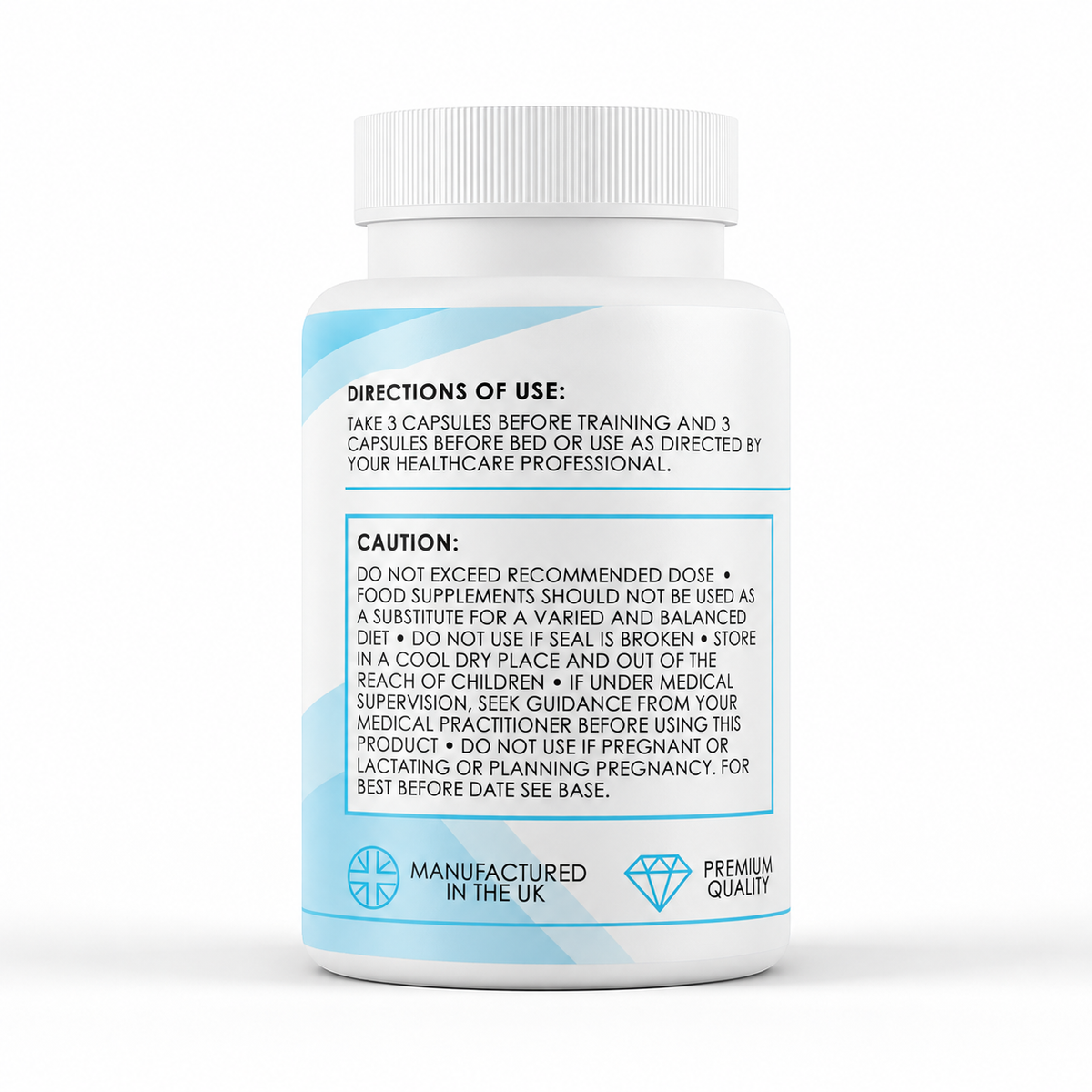 Taurine (900mg x 120 Capsules) - directions label