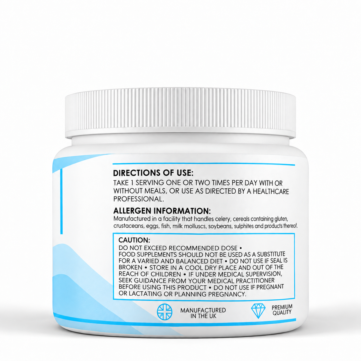 Vitamin C Plus Lysine (240g Powder 60 servings) - directions label