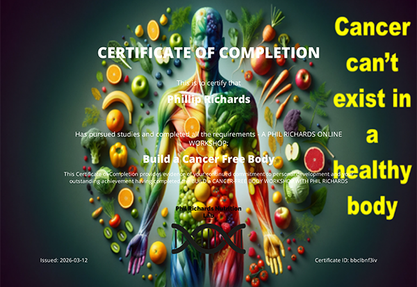 Certificate completion example - Phil Richards