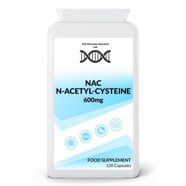 NAC N-Acetyl-Cysteine (600mg x 120 Capsules) - Bottle Front View