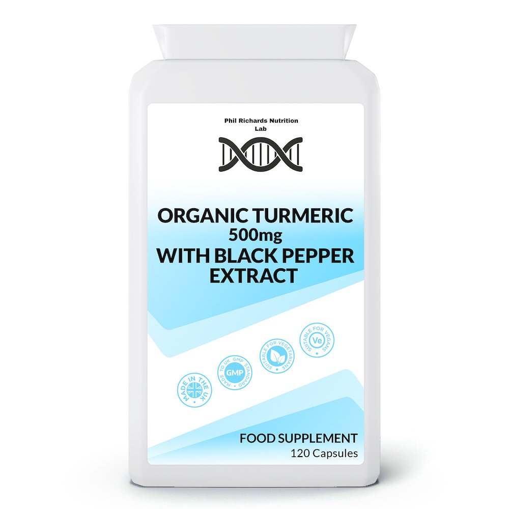 Organic Turmeric with Black Pepper Extract (500mg x 120 Capsules)