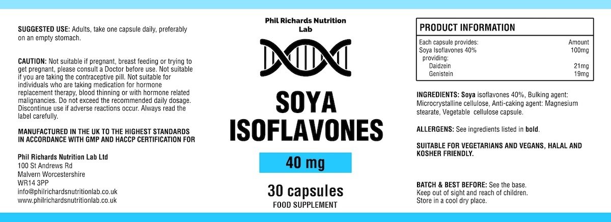 Soya Isoflavones Product Label